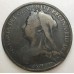 GREAT BRITAIN UK 1901 . ONE 1 PENNY . ERROR . DOUBLE STAMPING